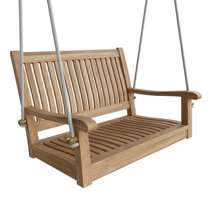 Del-Amo 36" Swing Bench – Teak Outdoor Seating | BetterPatio
