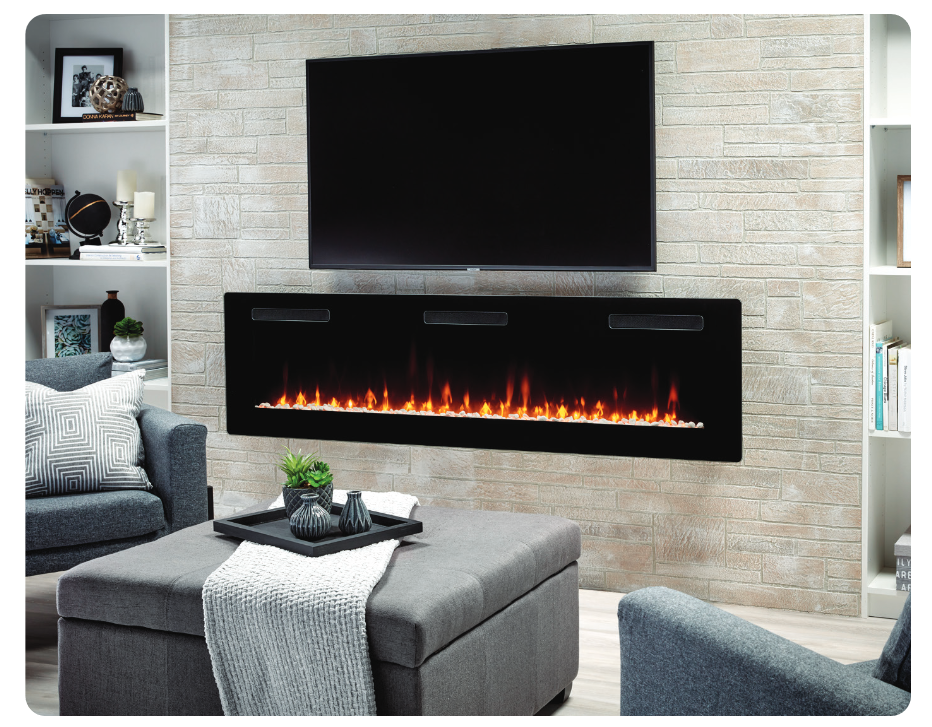 Dimplex SIL72 Sierra 72 inch electric fireplace product sheet view