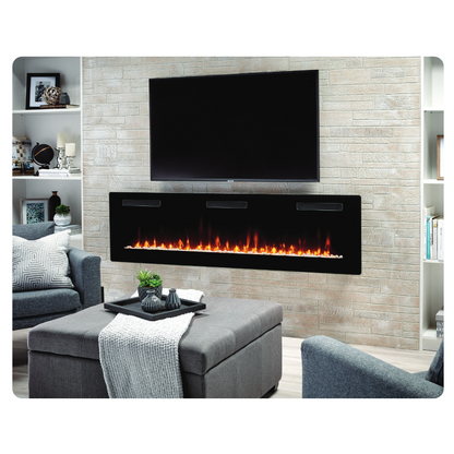 Dimplex SIL72 Sierra 72 inch electric fireplace product sheet view