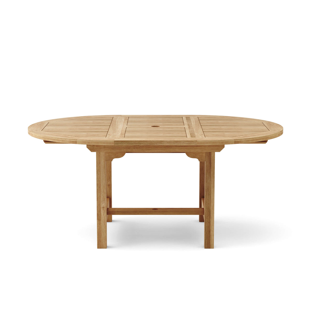 Wooden round table on a white background