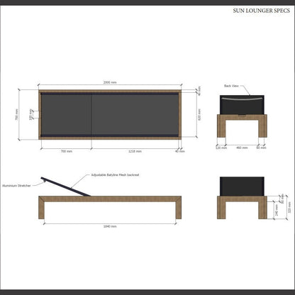 Smyrna Teak & Batyline Sun Lounger | BetterPatio // BetterPatio.com