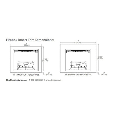 Dimplex Revillusion 38 inch trim installation specifications diagram