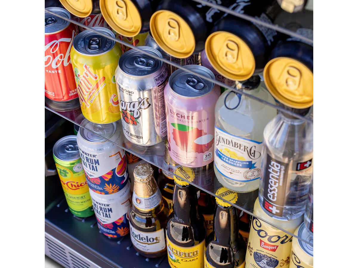 Summerset 24-Inch 5.1 Cu. Ft. Outdoor Glass Door Refrigerator with Glass Shelves