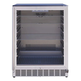 Summerset 24-Inch 5.1 Cu. Ft. Outdoor Glass Door Refrigerator with Glass Shelves
