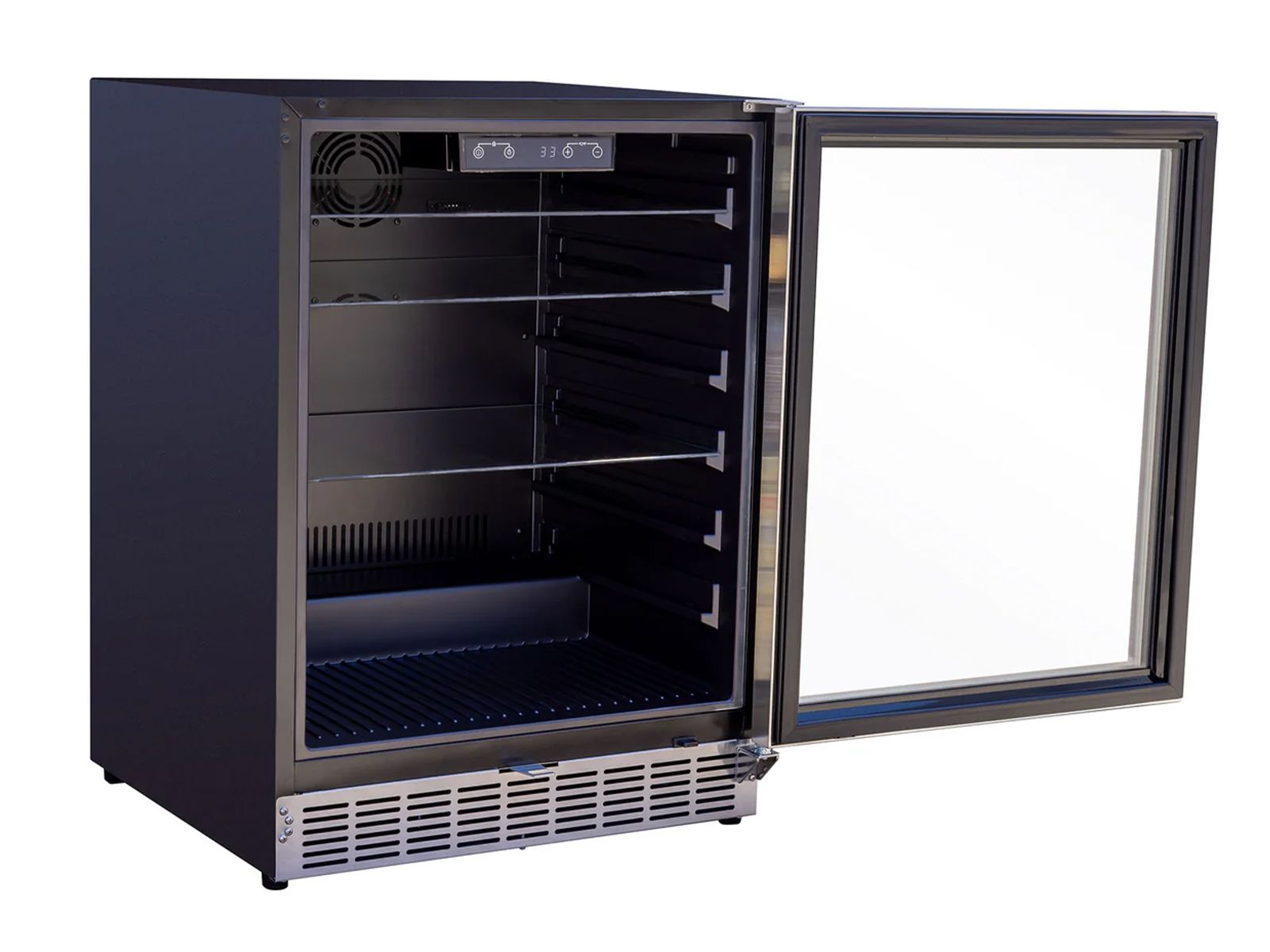 Summerset 24-Inch 5.1 Cu. Ft. Outdoor Glass Door Refrigerator with Glass Shelves