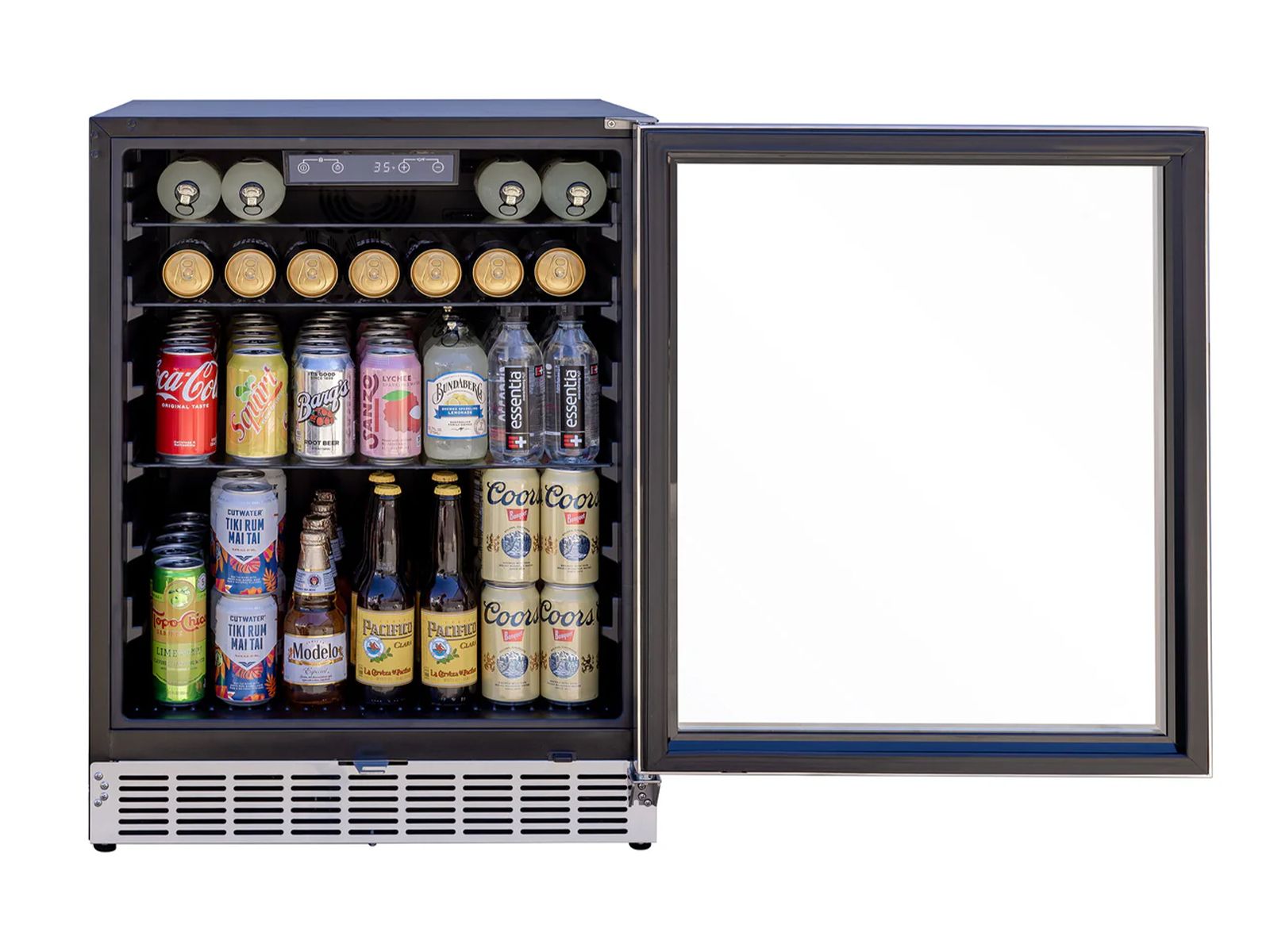 Summerset 24-Inch 5.1 Cu. Ft. Outdoor Glass Door Refrigerator with Glass Shelves