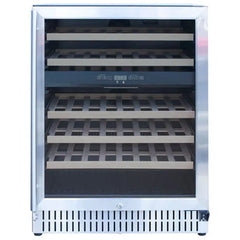 Summerset 24-Inch Outdoor Rated Dual Zone Wine Cooler – 46 Bottle Capacity, Digital Temperature Control