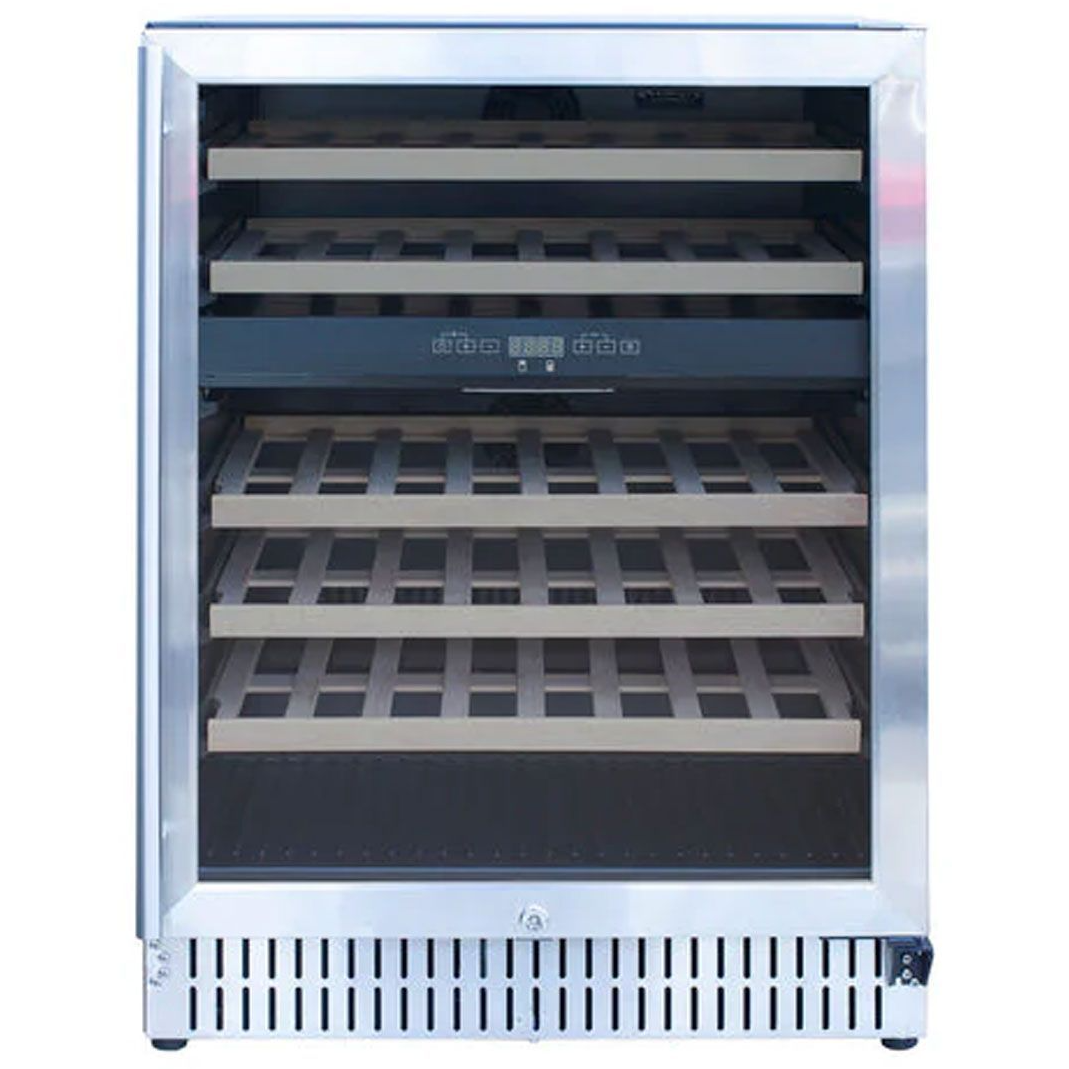 Summerset 24-Inch Outdoor Rated Dual Zone Wine Cooler – 46 Bottle Capacity, Digital Temperature Control