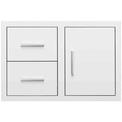 Summerset 33-Inch Flush Mount 2 Soft-Closing Drawers & Access Door Combo – 304 Stainless Steel Outdoor Storage