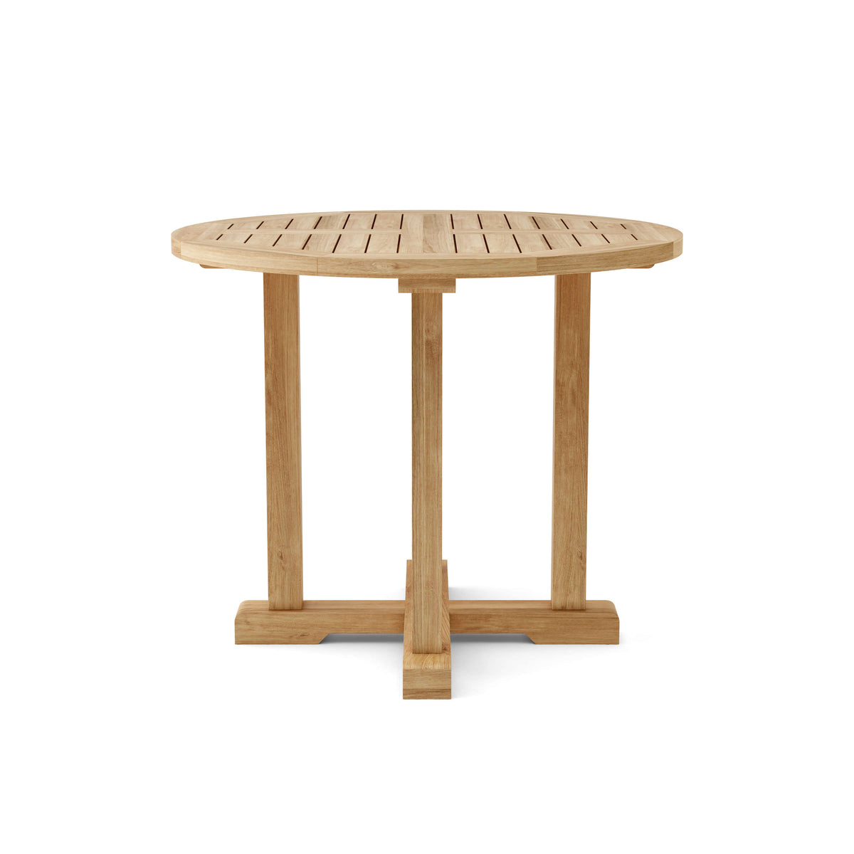 Wooden table on a white background
