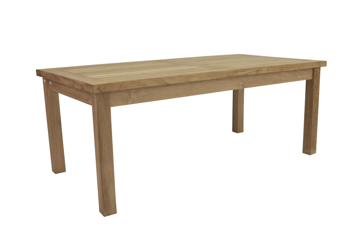 Wooden dining table on a white background