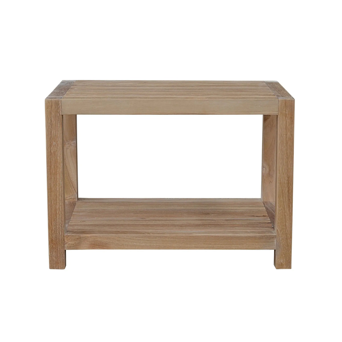 Windsor 2-Tier Side Table – Teak Outdoor & Indoor Storage | BetterPatio