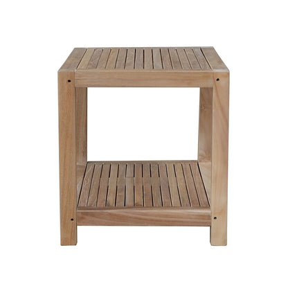 Windsor 2-Tier Side Table – Teak Outdoor & Indoor Storage | BetterPatio // BetterPatio.com