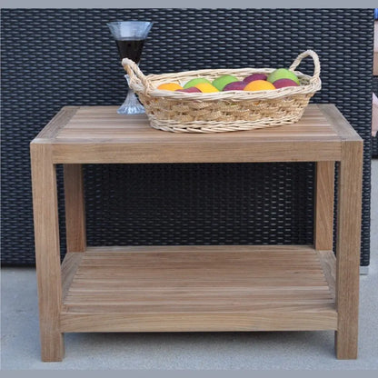Windsor 2-Tier Side Table – Teak Outdoor & Indoor Storage | BetterPatio // BetterPatio.com