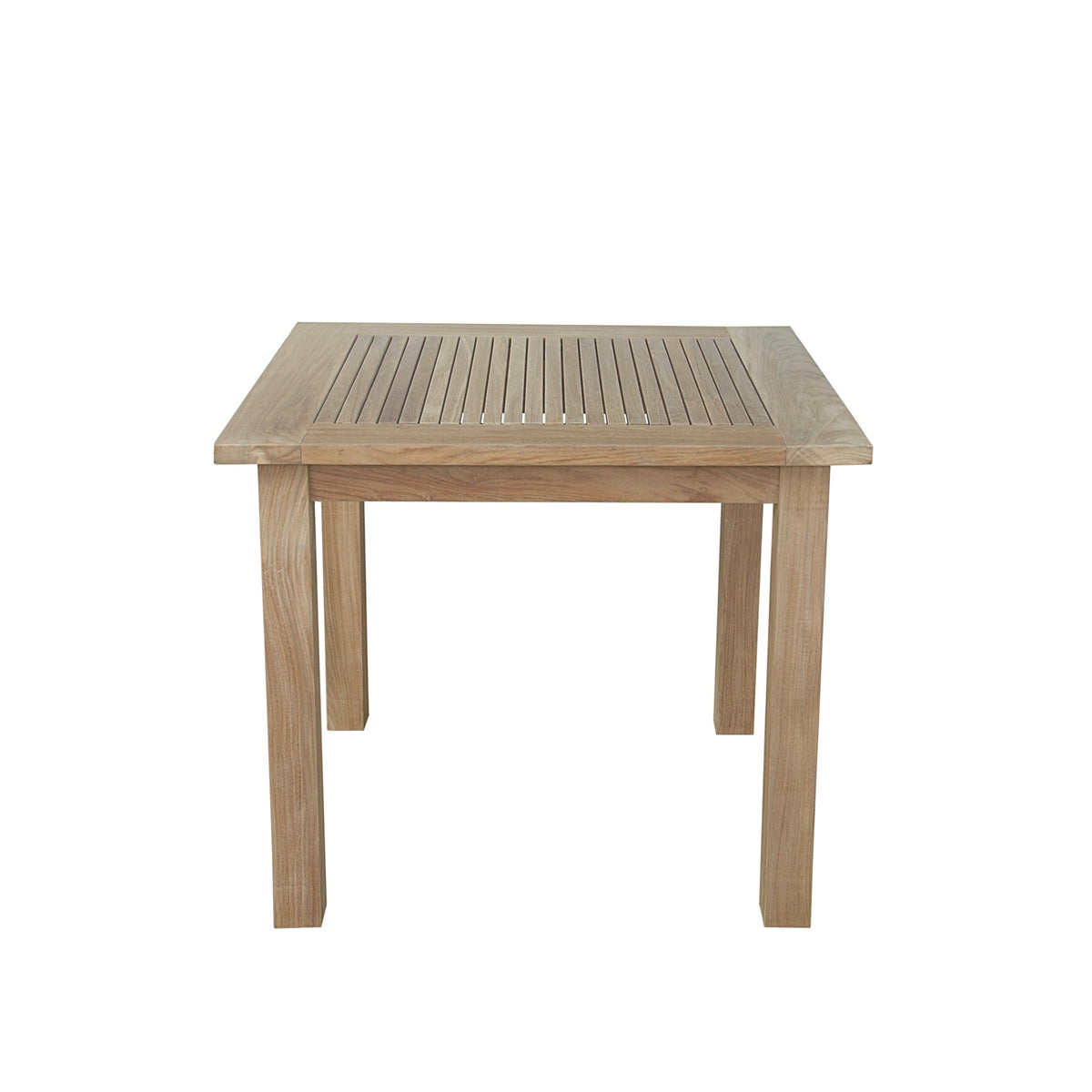 Wooden square table on a white background