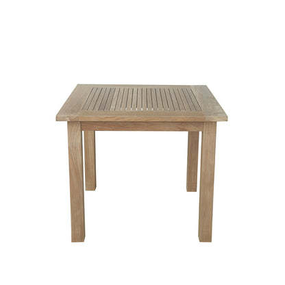 Wooden square table on a white background