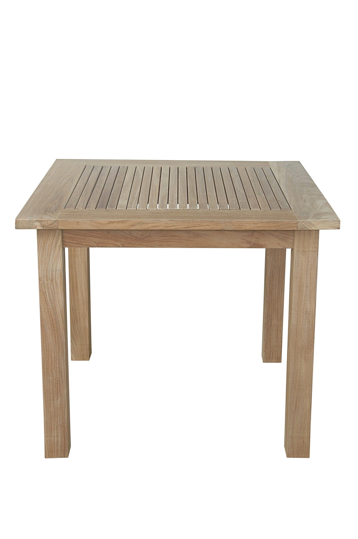 Wooden square table on a white background