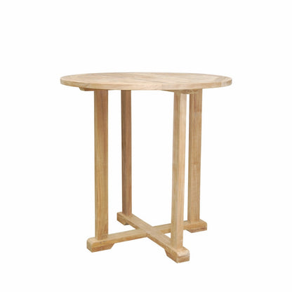 Wooden side table on a white background
