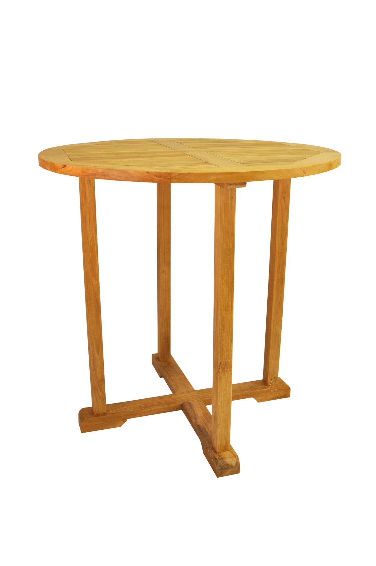 Bahama 39" Round Bar Table – Teak Outdoor Dining &amp; Bar Table | BetterPatio