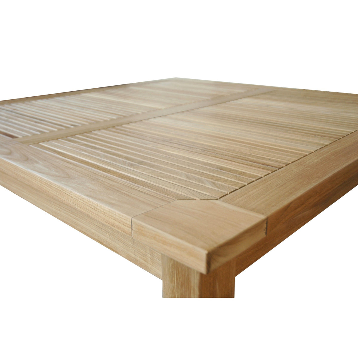Windsor 47" Square Small Slat Dining Table – Teak Outdoor & Indoor | BetterPatio // BetterPatio.com