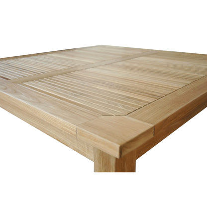 Windsor 47" Square Small Slat Dining Table – Teak Outdoor & Indoor | BetterPatio // BetterPatio.com