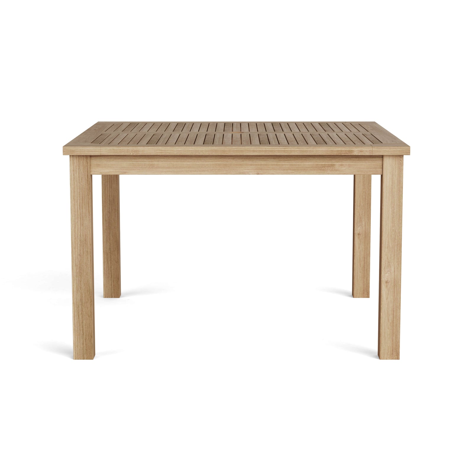 Windsor 47" Square Small Slat Dining Table – Teak Outdoor & Indoor | BetterPatio 