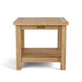 Bahama 22" Square 2-Tier Teak Side Table - Premium A-Grade Solid Wood
