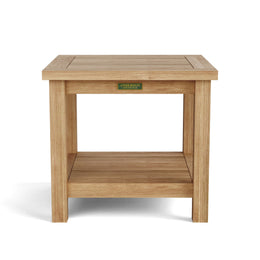Bahama 22" Square 2-Tier Teak Side Table - Premium A-Grade Solid Wood