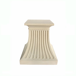 Fluted Pedestal Cast Limestone Base - Antique Finish Natural Beige