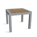 Seville 35" Square Dining Table - Teak & Aluminum, Modern Outdoor Patio Table