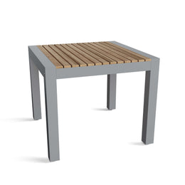 Seville 35" Square Dining Table - Teak & Aluminum, Modern Outdoor Patio Table