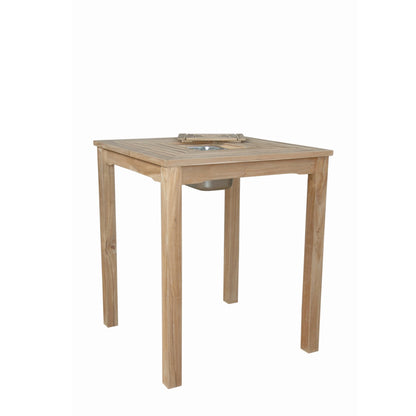 Wooden dining table on a white background