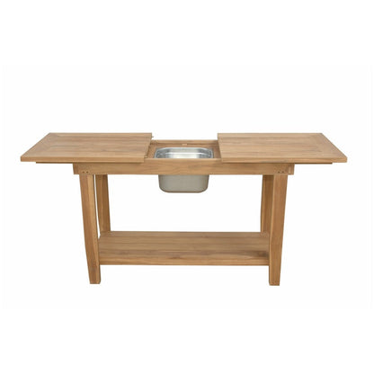 Wooden side table with a shelf on a white background