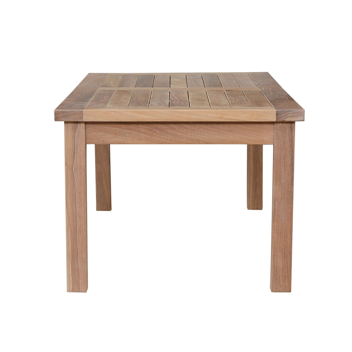 Wooden square table on a white background