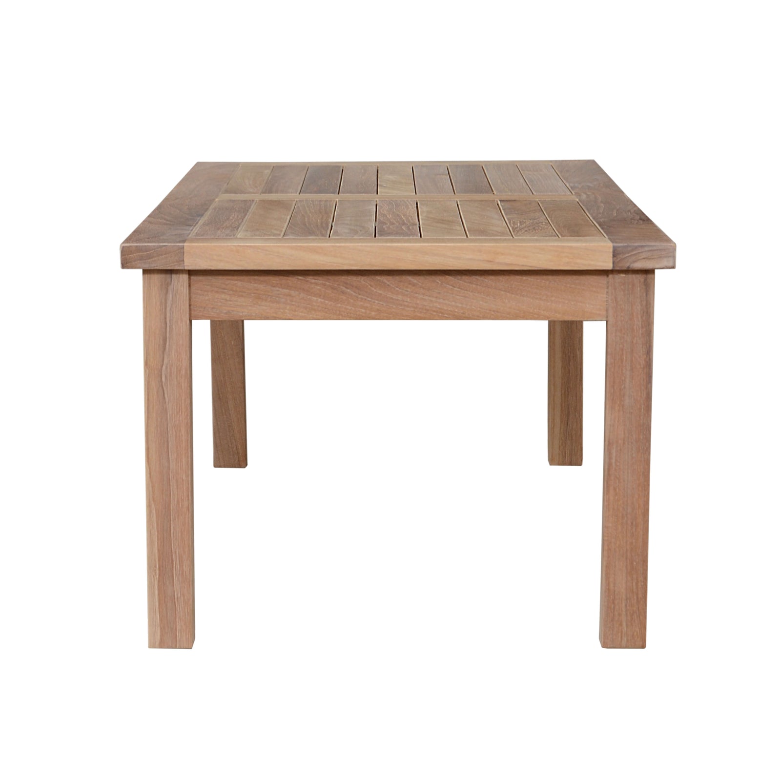 Wooden square table on a white background