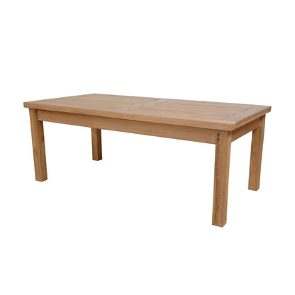 Wooden dining table on a white background