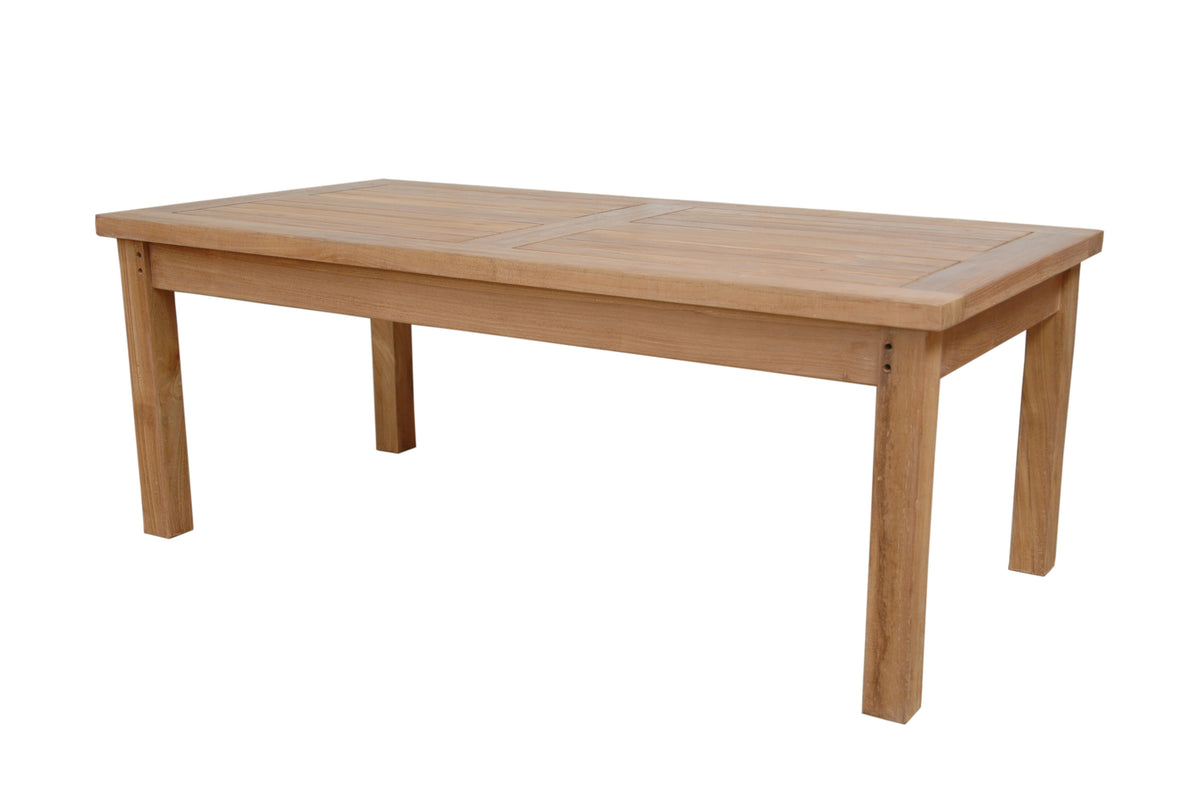 Wooden dining table on a white background