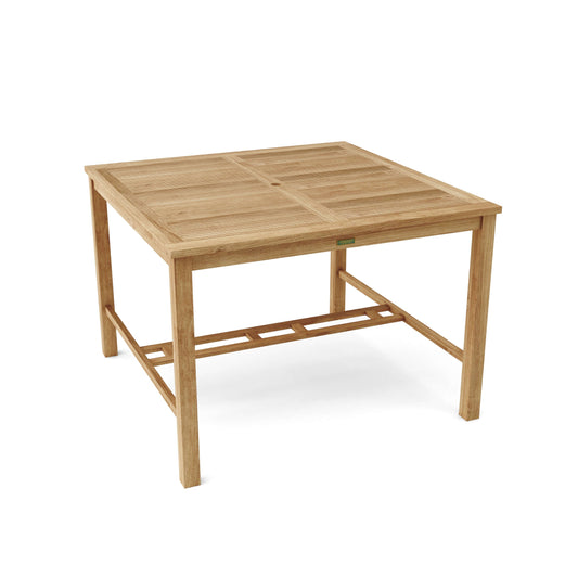 Wooden square table on a white background