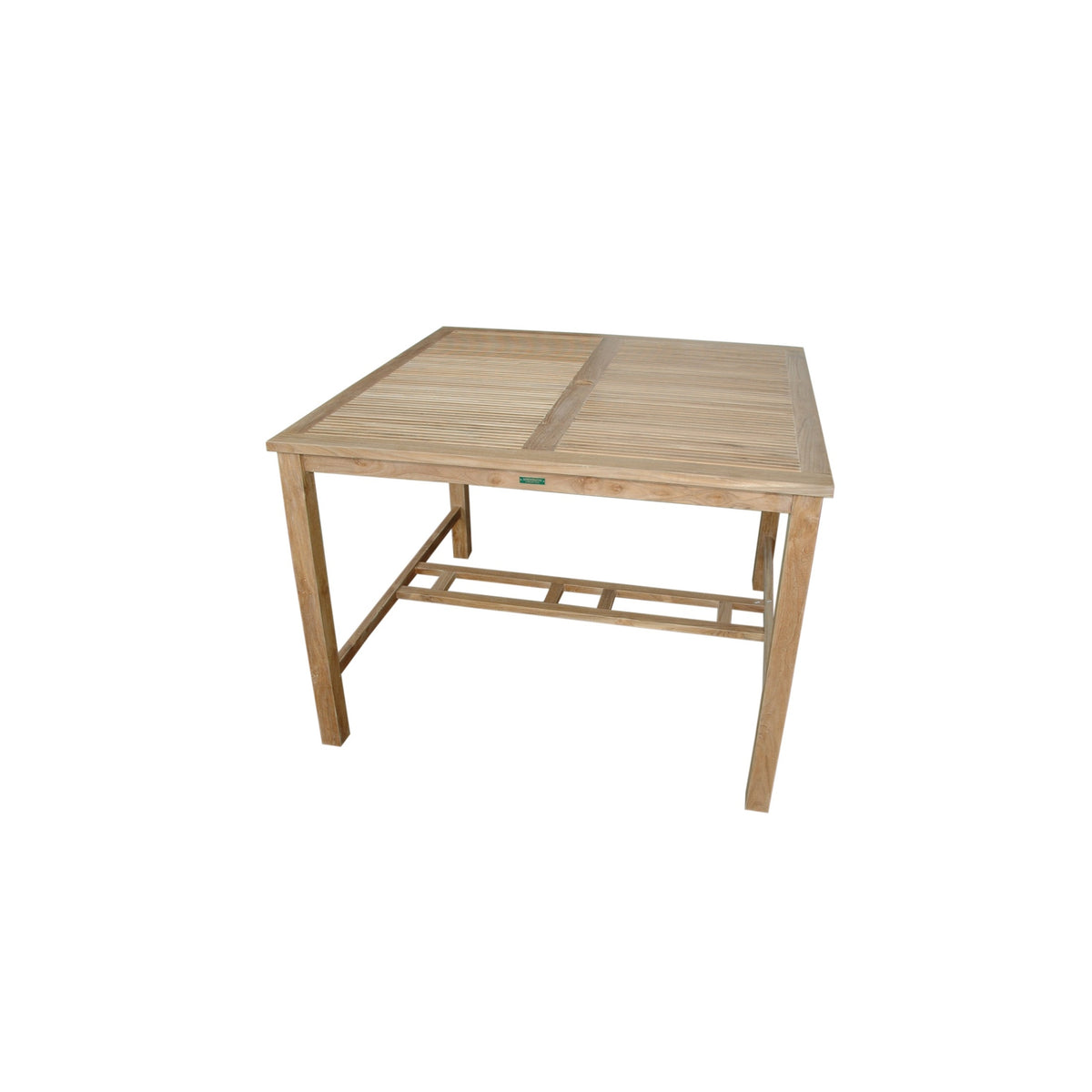 Wooden outdoor table on a white background