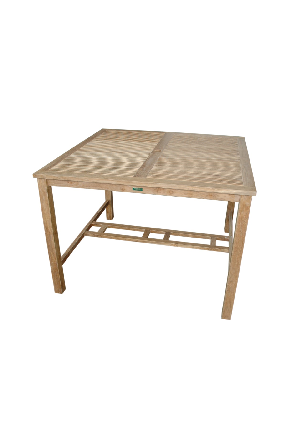 Wooden outdoor table on a white background
