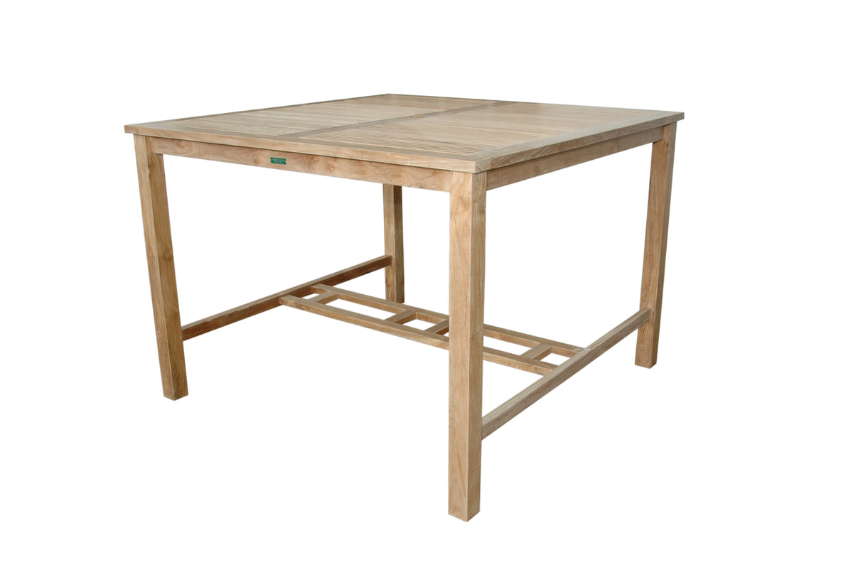 Wooden dining table on a white background