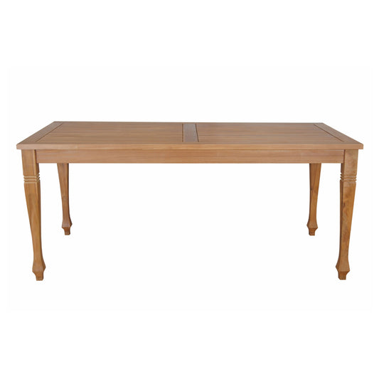 Wooden dining table on a white background