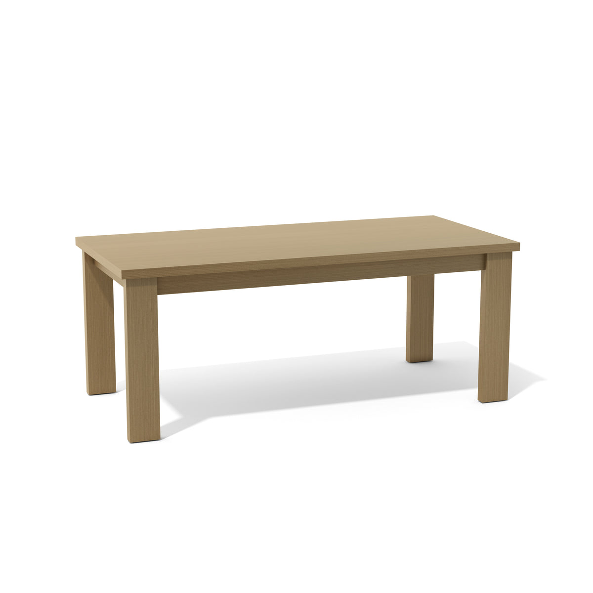Beige wooden table on a white background