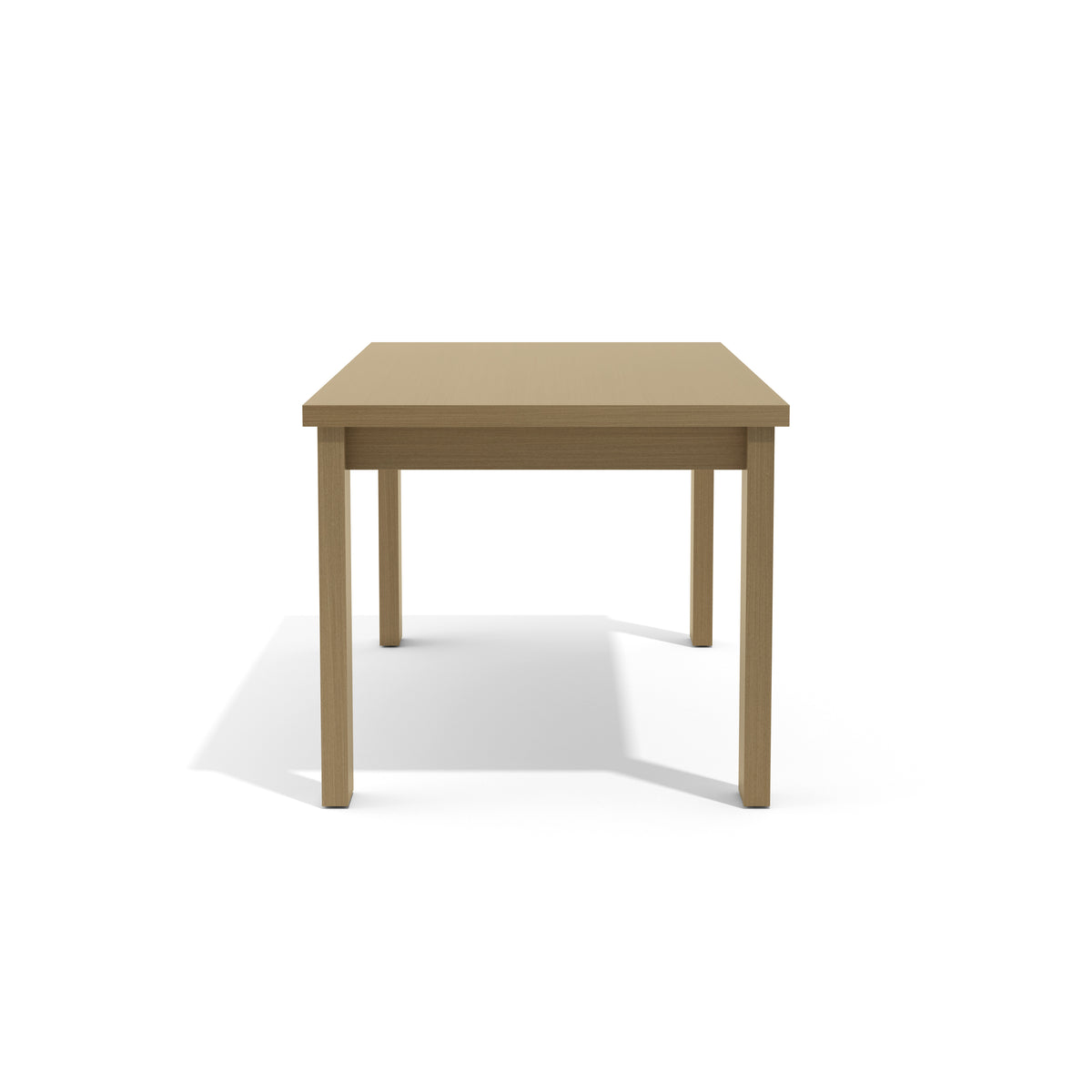 Wooden table on a white background