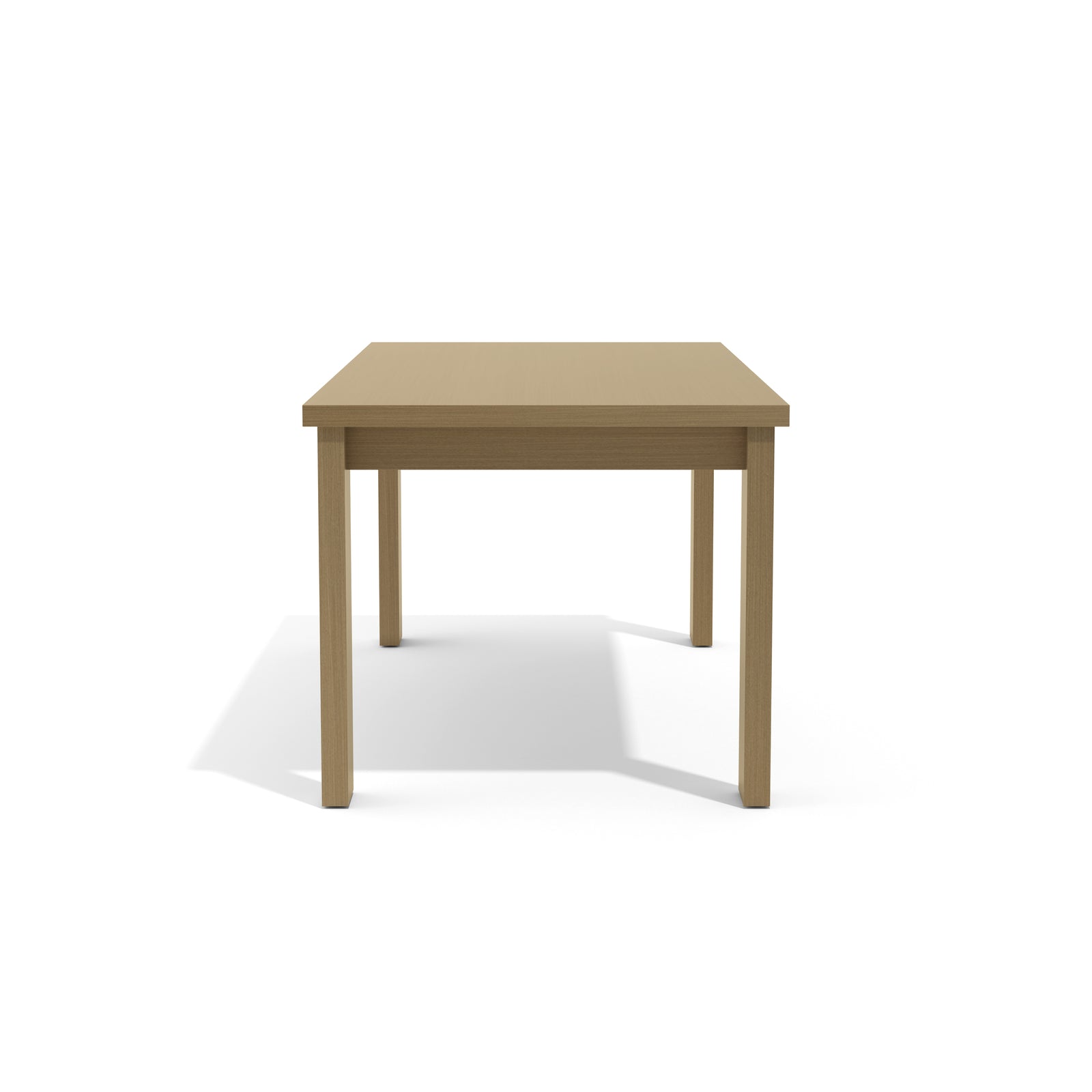 Wooden table on a white background