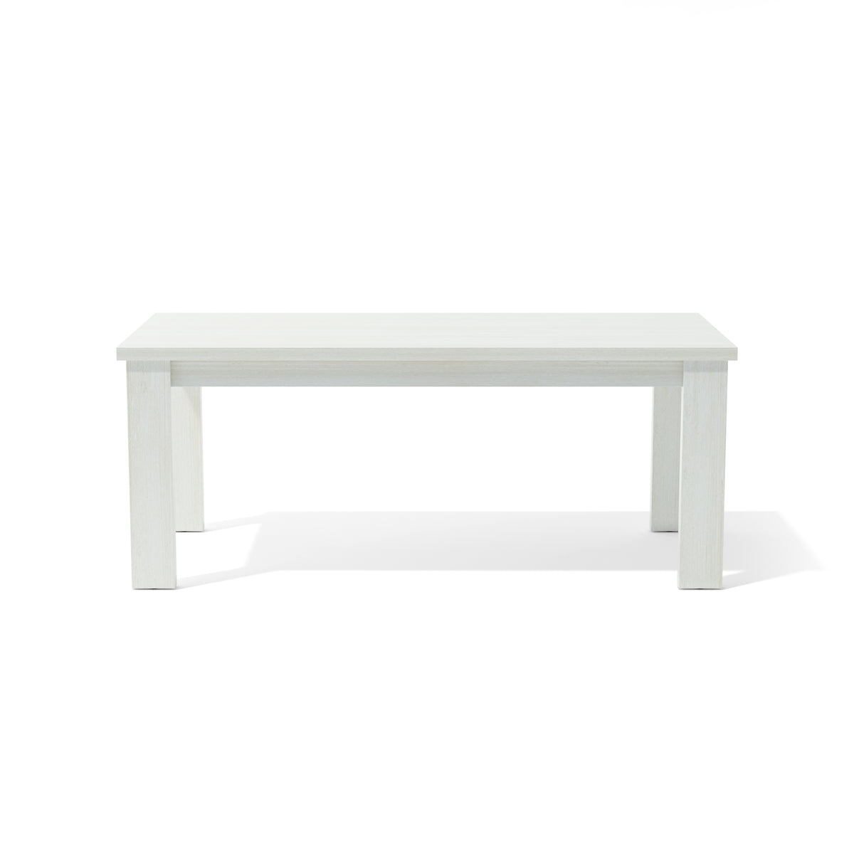 White rectangular table on a white background