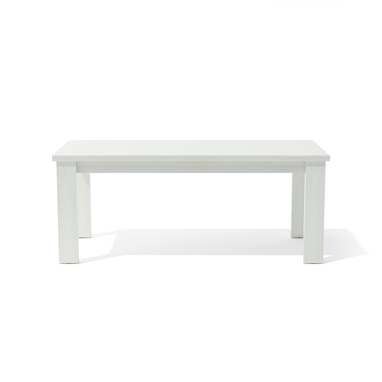 White rectangular table on a white background