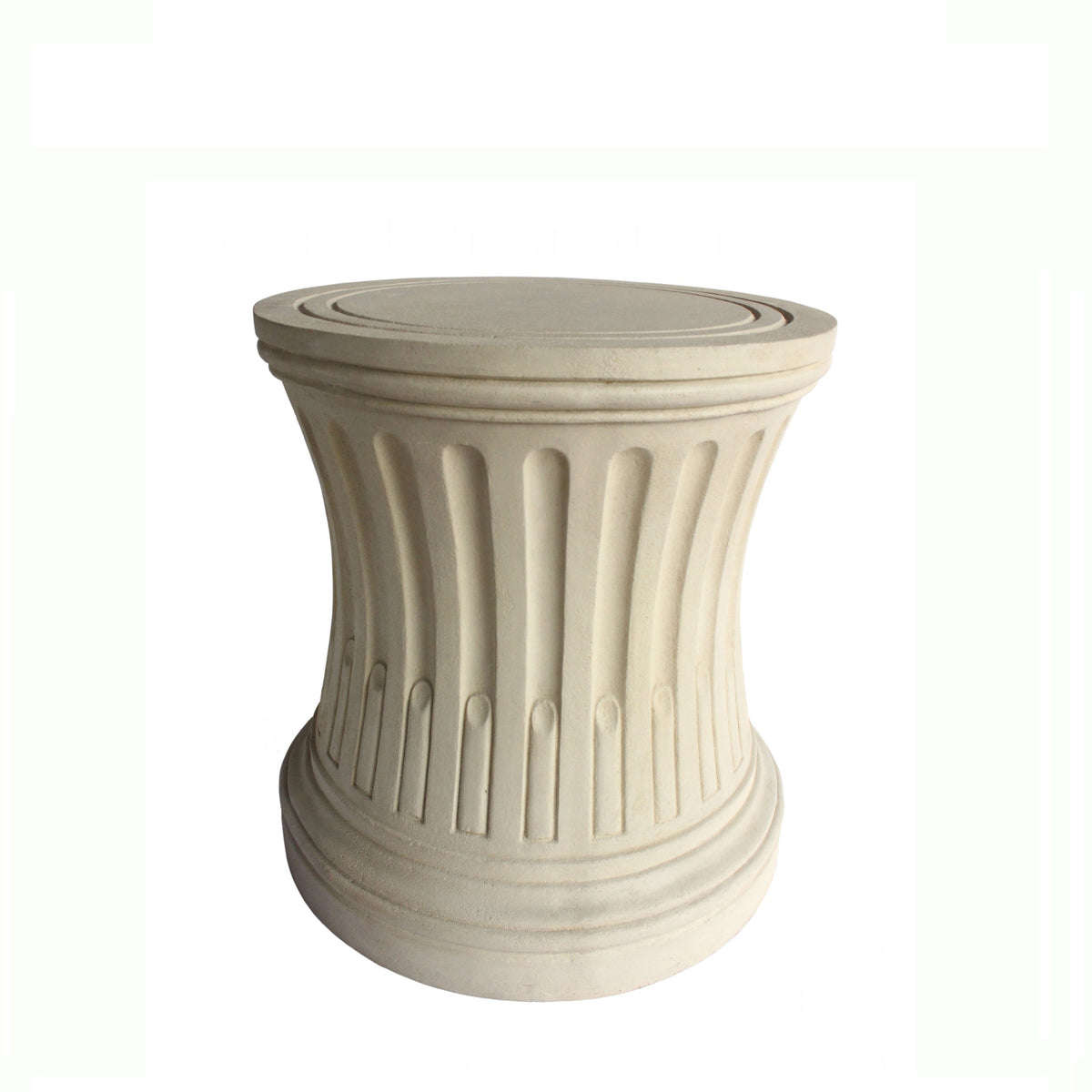 Beige decorative pedestal on a white background