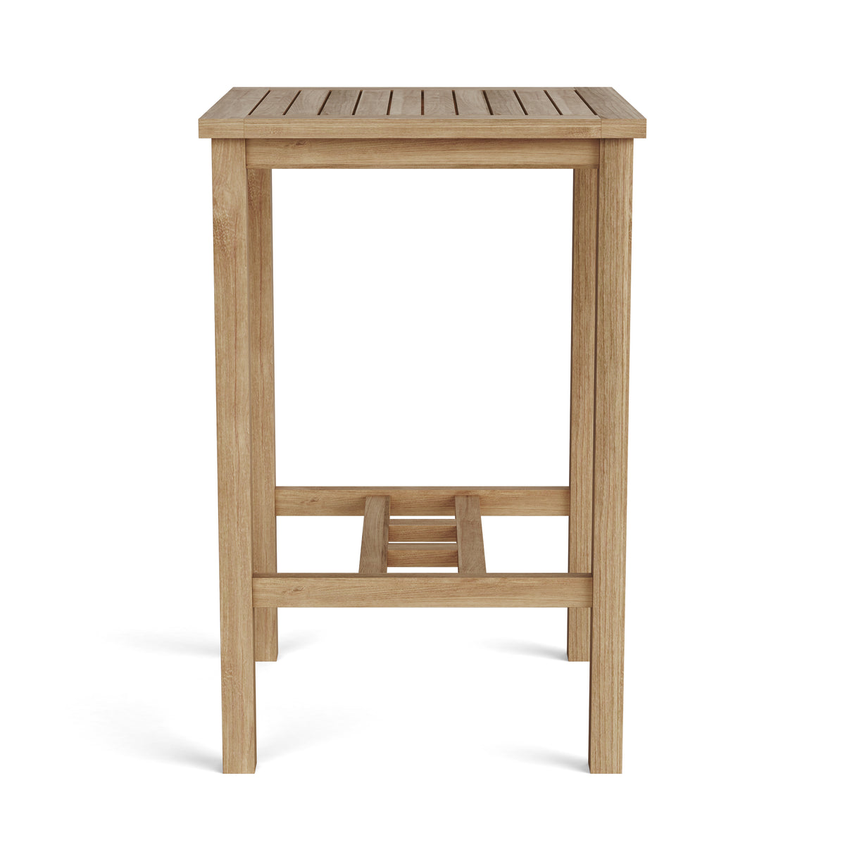 Wooden side table on a white background