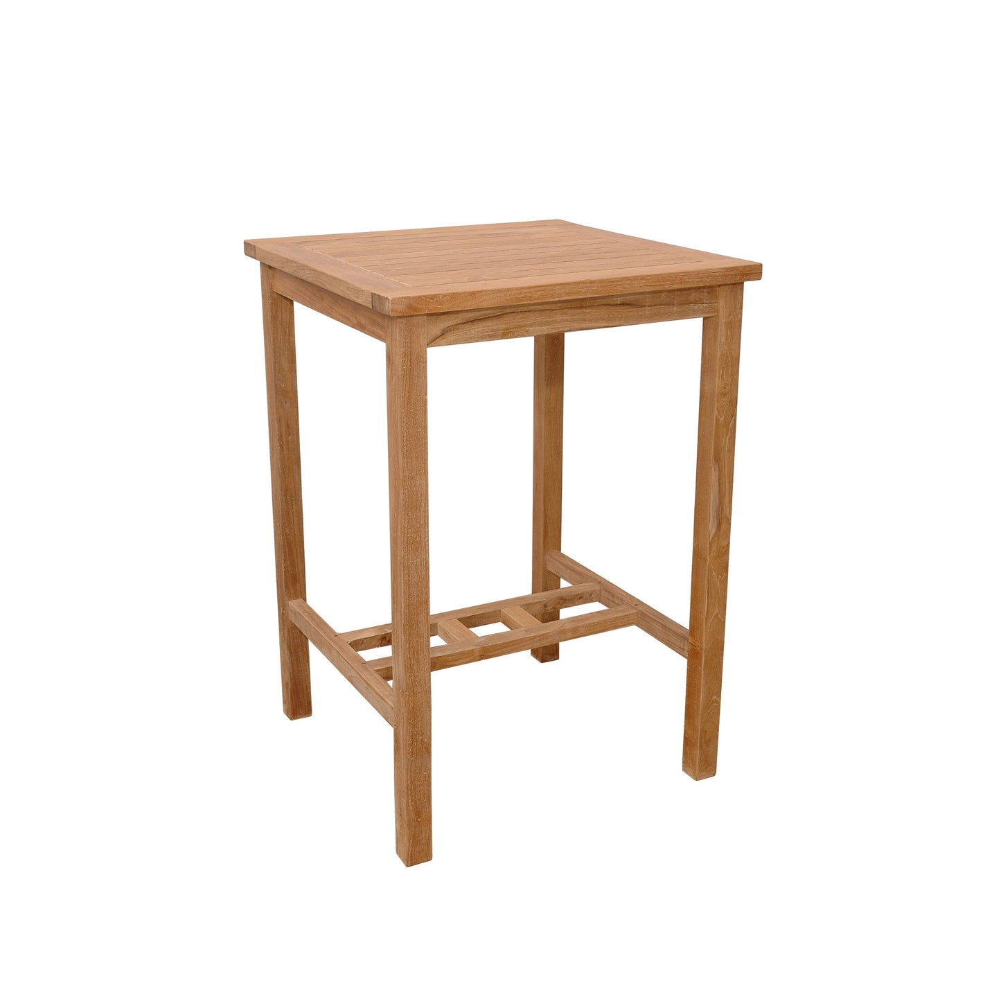 Wooden side table on a white background